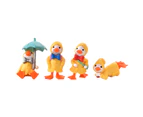 ricm 4Pcs/Set Animated Ducks Figurines Cartoon Plastic Exquisite Decorative Ducks Statue for Kids-Yellow