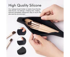 2 Pcs Portable Silicone Makeup Brush Storage Organizer Cosmetic Brush Bag