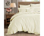 1000TC Pure Cotton Sateen Quilt Cover Ivory Set Single size