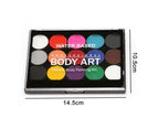 Body Children's Make-Up colors, 15 colors Make-Up Palette 2 pens + 4 templates Children's Face Paint Set