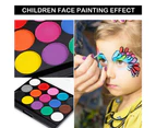 Body Children's Make-Up colors, 15 colors Make-Up Palette 2 pens + 4 templates Children's Face Paint Set