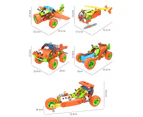 136Pcs Engineering Vehicle Toy Dismantleable Multifunctional Plastic Mechanical Assembly Building Blocks for Children