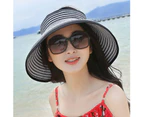 Nirvana Portable Summer Women Anti-UV Foldable Sun Visor Cap Wide Brim Outdoor Sport Hat-Khaki