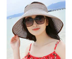 Nirvana Portable Summer Women Anti-UV Foldable Sun Visor Cap Wide Brim Outdoor Sport Hat-Khaki