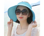 Nirvana Portable Summer Women Anti-UV Foldable Sun Visor Cap Wide Brim Outdoor Sport Hat-Red