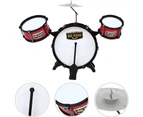 Jazz Drum Set Small Plastic Drum Set Toy Early Educational Music Instruments for Kids - Rose Red
