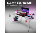 MIUZ White Gaming Desk Large Size Computer Gaming Office Desk Carbon Fiber Table