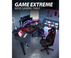 MIUZ Black Gaming Desk Large Size Computer Gaming Office Desk Carbon Fiber Table