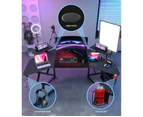 MIUZ Black Gaming Desk Large Size Computer Gaming Office Desk Carbon Fiber Table