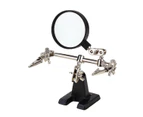 PCB Holder with LED Magnifier Glass and Soldering Iron Stand