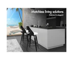 Alfordson 2x Swivel Bar Stools Eden Kitchen Wooden Dining Chair BLACK WHITE
