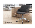 ALFORDSON Wooden Office Chair Computer Chairs Kendra Home Seat Linen Fabric Grey