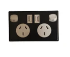 6 x Black & White Double USB Power Point GPO Wall Socket