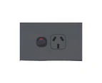 Slim GPO Single Power Point Socket - Gloss Black