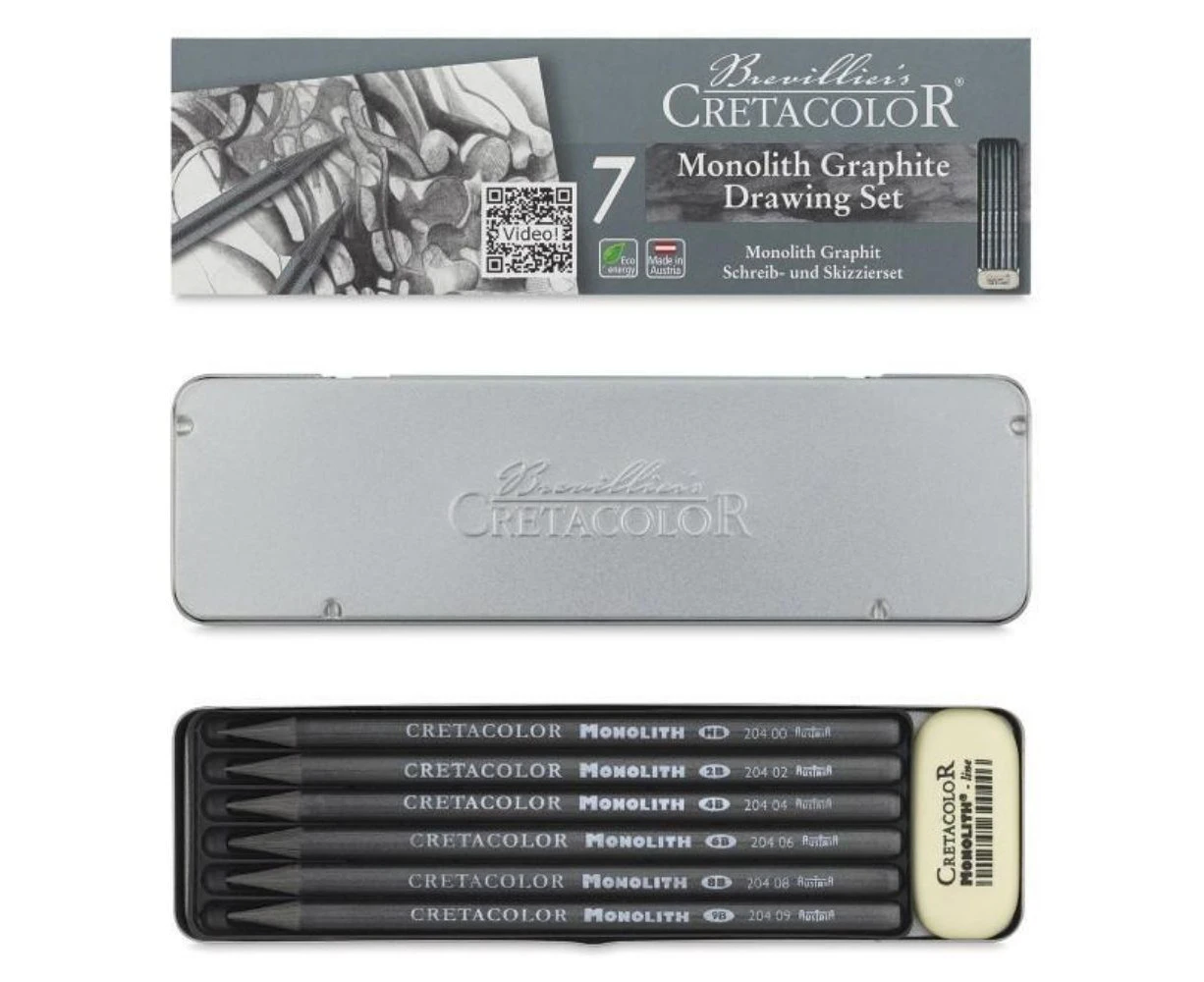 Cretacolor Monolith Woodless Graphite Pencil Tin Set 7pc