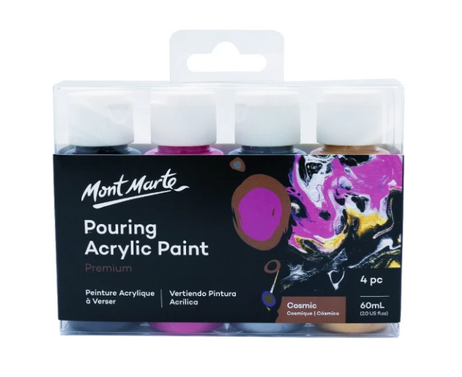 Mont Marte Acrylic Pouring / Fluid 4pc Paint Set - Cosmic