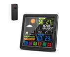 Color LCD Display Digital Weather Hygrometer with Alarm Clock, Forecast Station with Adjustable Backlight