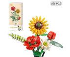 Sunflowers Building Block Sets for Women Artificial Flowers Creative Toys Kits Birthday Christmas Home 547 PCS?Not Compatible with Legos Set ?