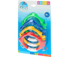 4Pack of Diving Circles Swimming Pool Diving Toys Plastic Fish Shape Diving Pool Toys Underwater Circles Colorful Pool 4 Colors