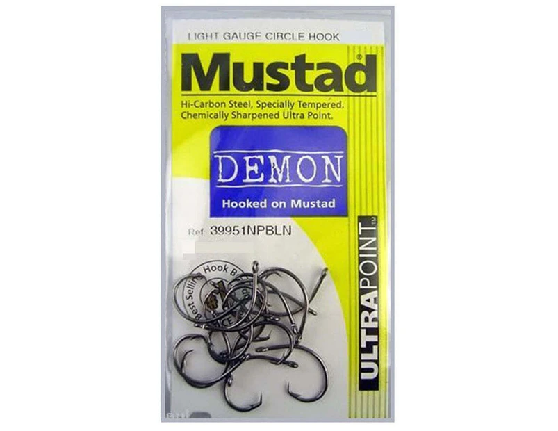Mustad 39951NPBL Demon Circle Light Fishing Hook Pre Pack #2/0