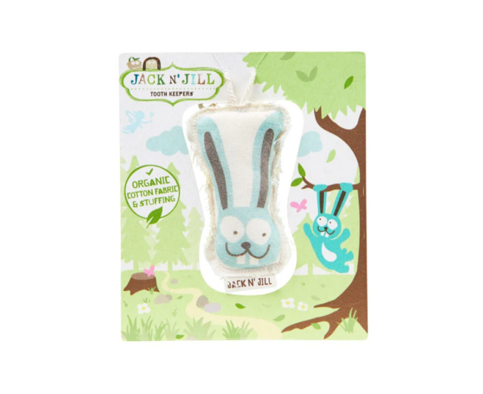 Jack N' Jill Tooth Keeper Bunny (Organic Cotton Fabric & Stuffing)