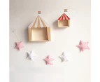 ricm Nordic 5Pcs Cute Stars Hanging Ornaments Banner Bunting Party Kid Bed Room Decor-Green + White