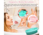 2-in-1 Silicone Body Scrubber - Bath Shower Body Brush and Shampoo Brush Scalp Massager Exfoliator, Deep Cleanse Skin & Hair, Lathers well, Easy to Clean a