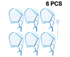6 Pieces Tipping Cap Highlight Hair Cap Salon Hair Coloring Highlighting Dye Cap With Plastic Hooks For Dyeing Hair Hairdressing Tool (Blue)-