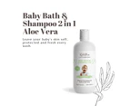 KidsBliss Baby Bath & Shampoo 2in1 Aloe Vera 500ml Natural Organic Tearless Formula Gentle for hair and sensitive skin idle for newborns toddlers kids