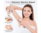 Electric Razor for Women, Painless 2 in 1 Ladies Shaver & Hair Trimmer for Face Eyebrow Mustache Beard Arm Leg Armpit Bikini