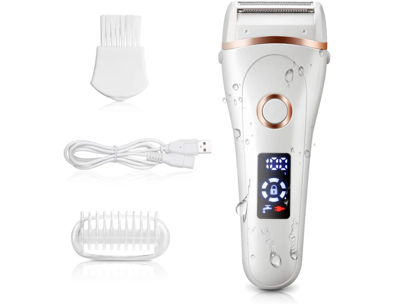 Womens Wet Dry Rechargeable Razor, Electric 3 In 1 Rechargeable Waterproof Body Legs Underarms Trimmer Shaver