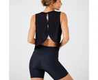 Bonivenshion Women's Sleeveless Workout Tank Crop Sports Shirts Yoga Tanks Running Tops-Black