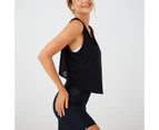 Bonivenshion Women's Sleeveless Workout Tank Crop Sports Shirts Yoga Tanks Running Tops-Black