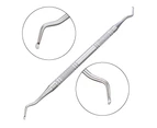 Stainless Steel Double Ended Ingrown Toe Nail Lifter Correction Pedicure Tool Silver