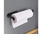 Paper Towel Holder Under Cabinet for Kitchen, Self Adhesive or Drilling Paper Towel Holder Wall Mount -Black