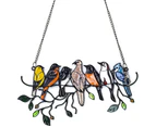Double Sided Multicolor Style Birds Hand-Painted Colors Alloy Hangings, Bird Series Alloy Decorations, Glass Window Decorations，Gifts for Bird Lover and Fa