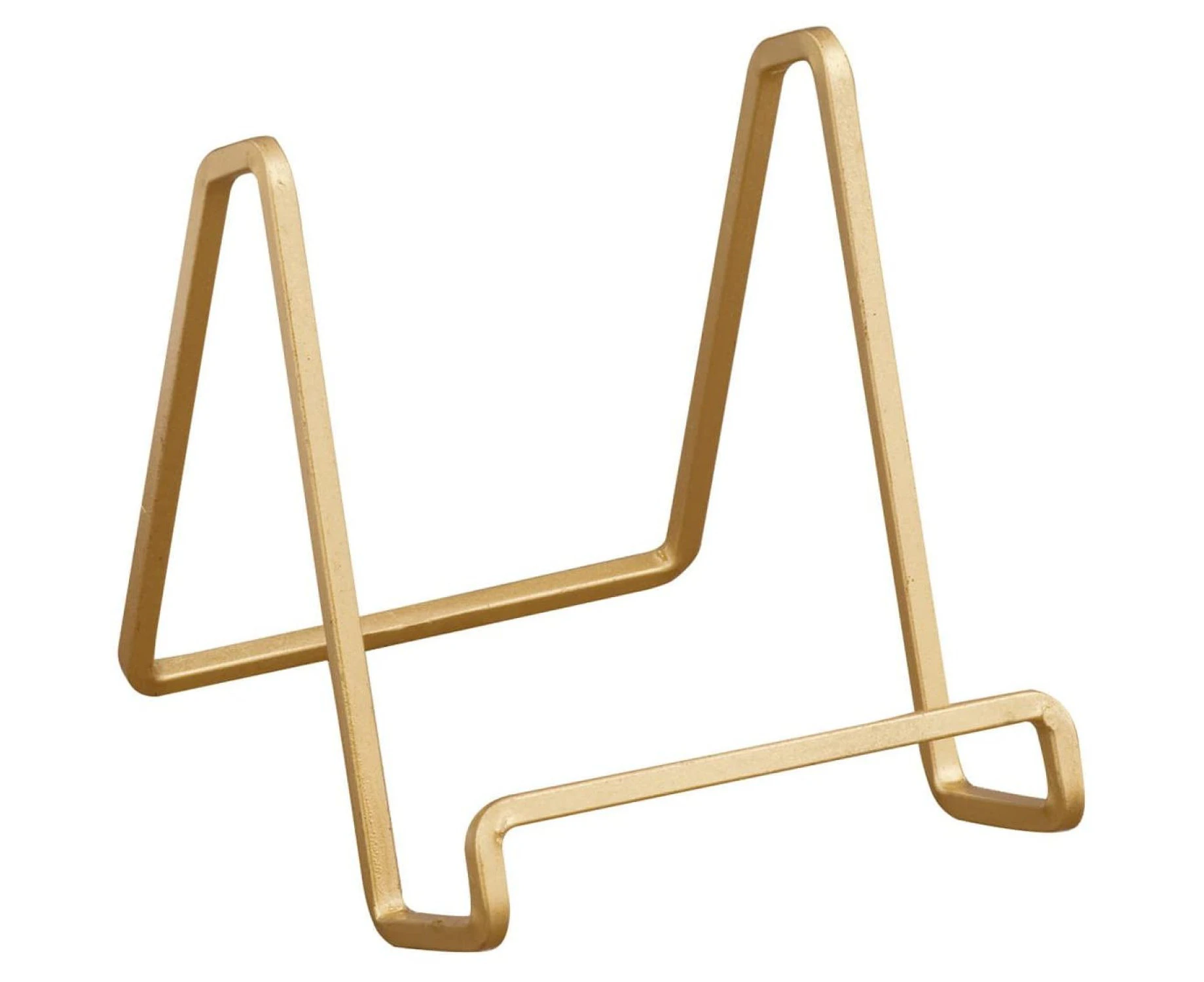 4 Inch Metal Gold Plated Square Wire Plate Stand Holder Easel Display for Cookbooks, Photos, Picture Frames, & Plates