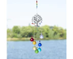 Crystal Glass Suncatcher Chakra Colors Ball Prism Tree of Life Window Hanging Ornament Rainbow Suncatcher