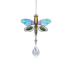 CrystalTears Dragonfly Crystal Suncatcher Hanging Crystals Rainbow Maker Crystal Ball Prism Wall Window Suncatcher for Home Office Garden Decor