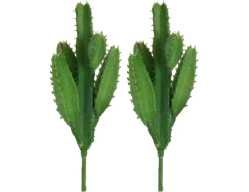 2 Pack Real Looking Artificial Cactus Plant DIY Material for Home Decoration Flower Arrangement