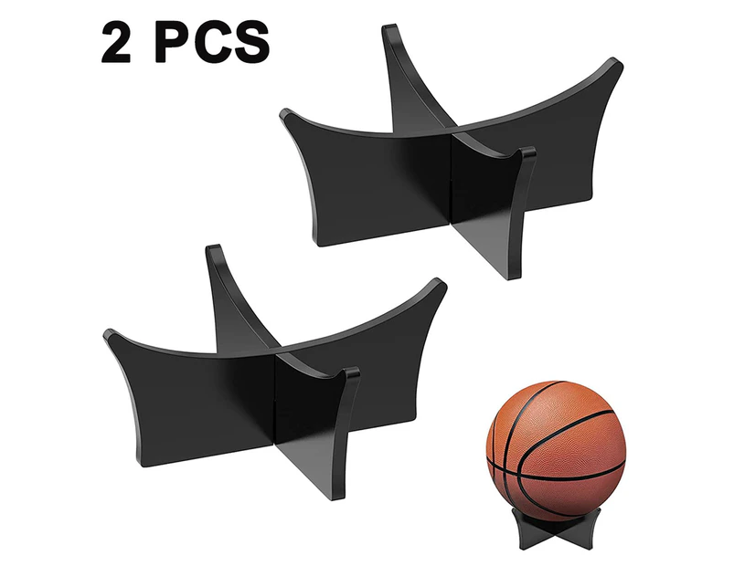 2 Pieces Basketball Stand Holder Football Stand Acrylic Ball Display Stand Clear Basketball Football Soccer Stand for Volleyball Bowling Ball Display