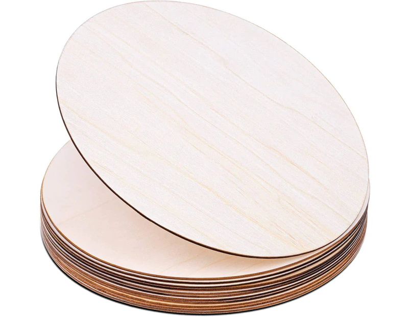 Wood Circles for Crafts, 12 Pack 12 Inch Unfinished Wood Rounds Wooden Cutouts for Crafts, Door Hanger, Door Design, Wood Burning