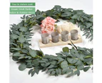 2 Pack - Artificial Eucalyptus Garland with Willow Vines, 6.5' Long Faux Eucalyptus Garland Greenery, Silver Dollar Eucalyptus Leaves Fake Greenery Garland