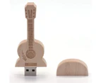 Maple Wood Guitar USB Flash Drive Memory Stick Wooden Thumb Drivers Guitar Gifts Novelty Gift (32GB, Walnut)