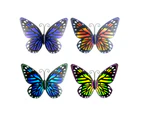4 Pack Metal Butterfly Wall Decor, Metal Wall Art Inspirational Wall Decor Sculpture Hanging for Indoor and Outdoor, Bedroom, Living Room, Office, Garden (