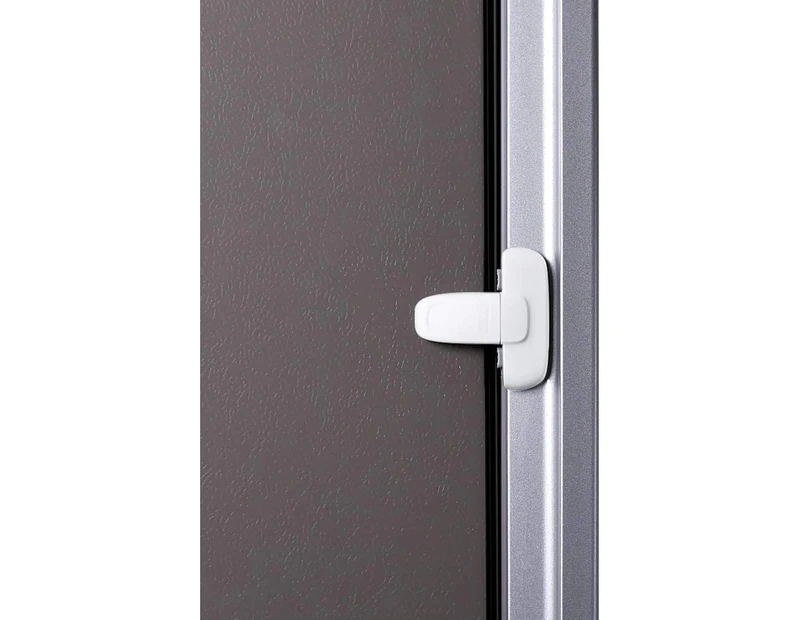 Child Safe Single Door Fridge Lock, Easy to Install, Uses 3M VHB Adhesive, No Tools or Drill Bits (White, 1 Piece)
