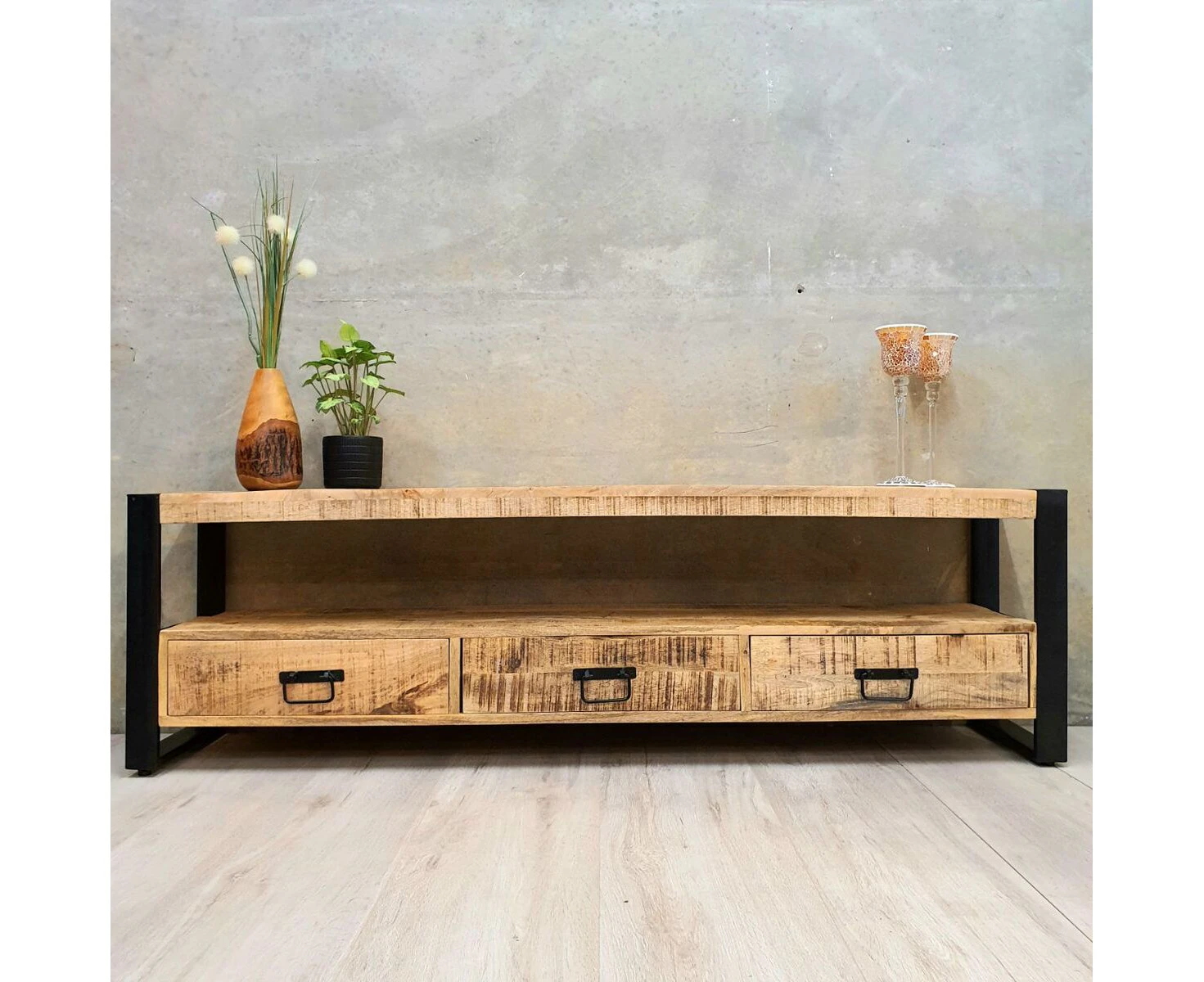 "Reston" Timber Entertainment Unit TV Stand Cabinet 150cm Long