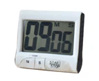 Large LCD Digital Screen Kitchen Timer Count-Down Back Stand Clock Loud Alarm-White