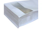 50pcs Kraft Paper Stand Up Pouch Window Zipper Food Seal Bags -S