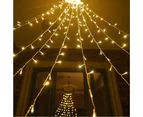 350 LED Solar Waterfall String Light Fairy Xmas Tree Hanging Decor Outdoor -Warm White